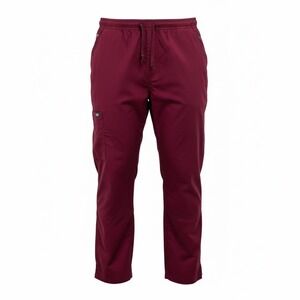 WonderFlex Women's Medium Petite Burgundy Scrub Pants Stretch Cargo (BB42)